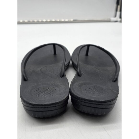 FitFlop Sandals Womens Size 7 Black IQushion Thong Flip Flop Comfort Shoes - Picture 7 of 11